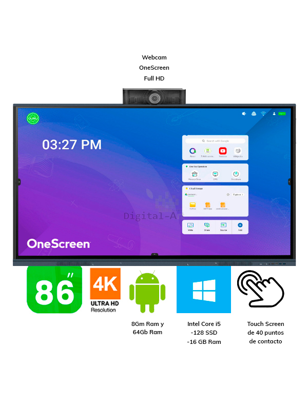 OneScreen TouchScreen 86”<br>Stock: 0